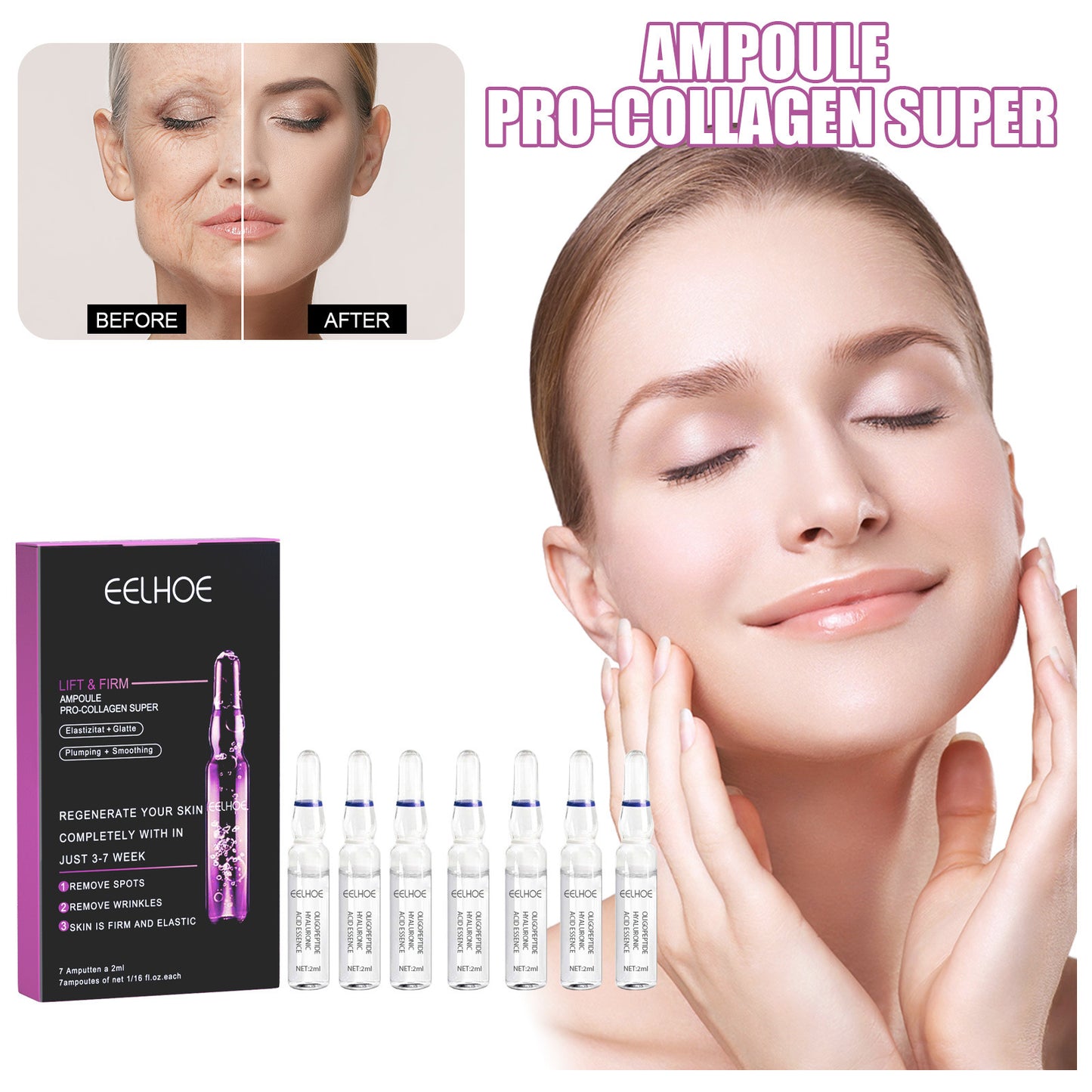 Ampolas Lifting Facial – EELHOE (Colágeno & Ceramidas)